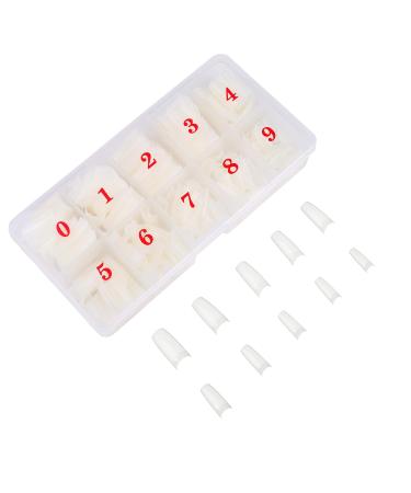 False Nails Professional Tips Natural French DIY Nail Forms in PVC Box for Women Girls 500 Packs