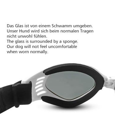 PEDOMUS Dog Sunglasses - UV Protection & Waterproof for Small & Medium Dogs | Adjustable Strap | White - Buy Online on GoSupps.com