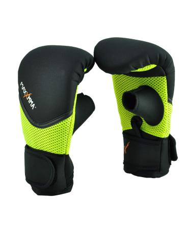 MaxxMMA Neoprene Washable Heavy Bag Gloves - Boxing Punching Training Neon Yellow Large-X-Large