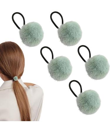 Hair Ties Women's Pompom Colorful Hair Ties | Fashionable Hair Ring Ties for Women And Girls Versatile Ponytail Holders for Dating Parties Green - Buy Online on GoSupps.com