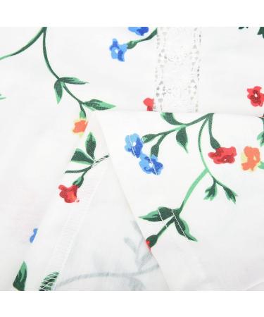 Womens Casual Short Sleeve Vintage Floral Top - Red Floral Blouse XX-Large - Buy Online on GoSupps.com