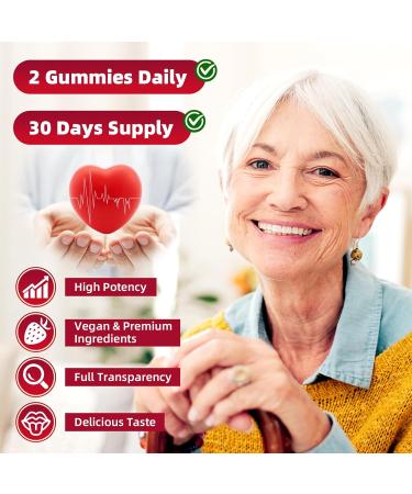 2 Pack Cayenne Pepper Beet Root Gummies with Beetroot Garlic CoQ10 Hawthorn Berry Grape Seed Extract Olive Leaf Nattokinase Hibiscus Vitamin D Nitric Oxide Support Overall Wellness 120 Count - Buy Online on GoSupps.com