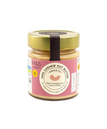 M&S 100% Cashew Nut Butter Smooth No Added Salt Sugar or Palm Oil 227g