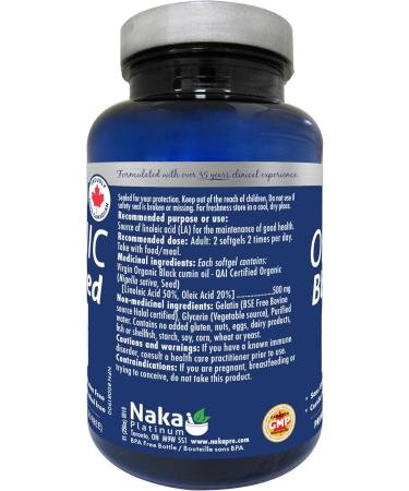 Naka Platinum Organic Black Seed 500mg extra strength cold pressed thymoquinone Bonus Size 150 Softgels (120 + 30 FREE)) - Buy Online on GoSupps.com