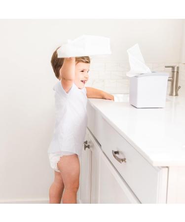 Ubbi Square Tissue Box Cover Holder | Cube Facial Tissue Dispenser for Bathroom Bedroom & Office - White - Buy Online on GoSupps.com
