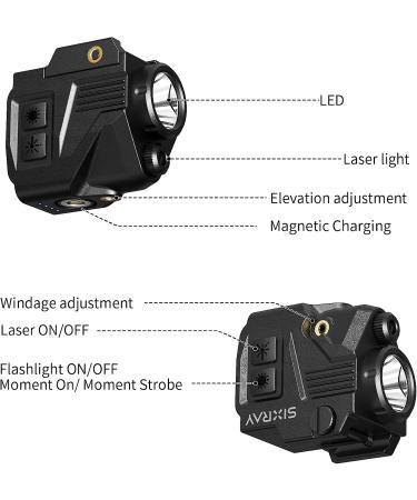 SIXRAY Pistol Light Laser Sight Gun Light 420 Lumens LED Picatinny Weaver Rail with Magnetic Charging Quick Release Strobe Function Laser Light Combo for Airsoft Handguns Pistol Rifle Red - Buy Online on GoSupps.com