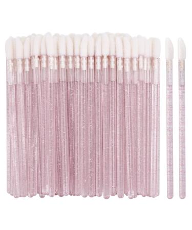 100 Disposable Lip Brushes, Lipstick Applicator, Lip Gloss Wands Pink Tbestmax Pink-100 Pcs