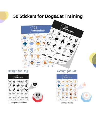 Shop Mmggaish 8 Colorful Dog Buttons for Communication | Complete Pet Training Set with 50 Stickers & Fixing Pads | International Shipping Available - Buy Online on GoSupps.com