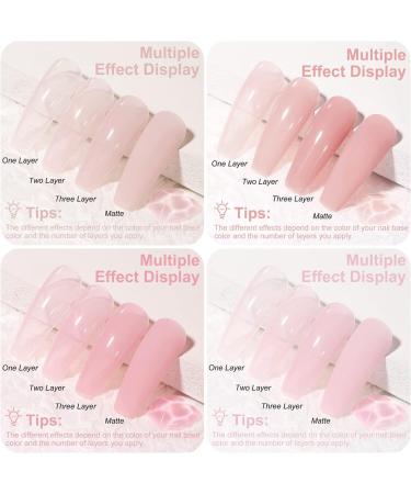 Vishine Jelly Gel Nail Polish Collection Sheer Nude Pink Gel Polish Crystal Transparent Gel Polish Kit Nail Art Varnish Manicure Set 8ML 4PCS Jelly Pinks - Buy Online on GoSupps.com