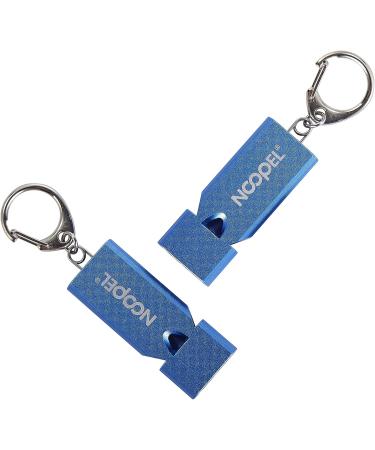 Noopel Emergency Whistle 2 Pack with Lanyard & Keychain for Outdoor Safety - Hiking, Camping, Sports - Three Tubes Survival Whistles in Blue - Buy Online on GoSupps.com