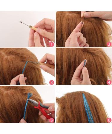 JZZJ Synthetic Hair Extension Kits with 52 Synthetic Assorted Colors Stick Tip Hair Extensions 100 Beads Pliers and Hook (Bright & Pretty Mixed Colors) - Buy Online on GoSupps.com
