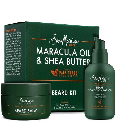 SheaMoisture Beard Oil & Beard Balm - Beard Kit for Men w/Maracuja & Fair Trade Organic Shea Butter Dry Beard Oil Softener & Conditioner (2 Piece Set)