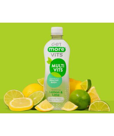 Get More Vits - Multi Vitamin Sparkling - Lemon & Lime - 500ml - Pack of 12 - Buy Online on GoSupps.com