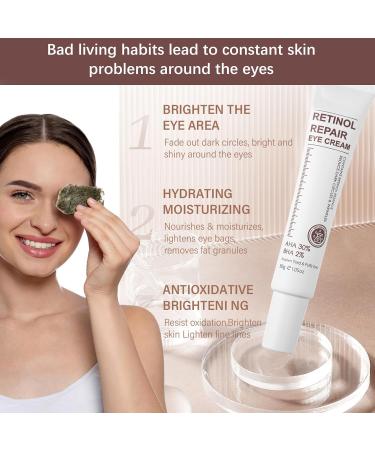 Retinol Eye Cream Anti Aging Retinol Eye Cream with Retinol Serum & AHA 30% & BHA 2% Eye Cream for Dark Circles and Puffy Eyes Reduce Fine Lines Under Eye Cream for Women/Men Skincare Anti Wrinkles - Buy Online on GoSupps.com
