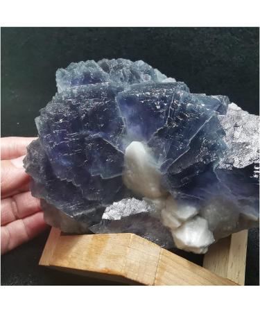 Natural Crystal Rough 1109.7gRare Purple Blue Ladder Fluorite and Crystal columnar paragenetic Specimen Quartz gem Stone Furniture - Buy Online on GoSupps.com