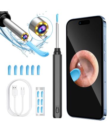 Pumwoy ear wax removal Otoscope wifi ear cleaner ear cleaner camera endoscope ear cleaning tool EAR Cleaner ear wax removal for adults children pets (black)