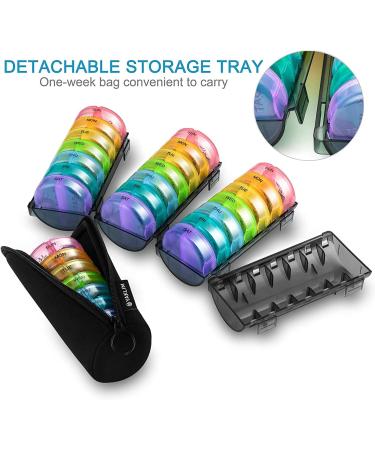 Monthly Pill Organizer 2x a Day, Large 4 Week Medication Dispenser for Vitamins & Supplements - Rainbow - Buy Online on GoSupps.com
