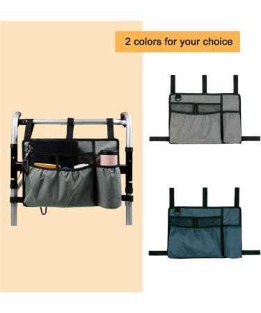 Rookin Walker Bag Walker Organizer Pouch Attachments Bags with Cup Holder Large Capacity Accessory Basket Provides Hands Free Storage for Wheelchair Rollator Grey - Buy Online on GoSupps.com