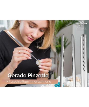 Straight Tweezers 25 cm with Internal Teeth | Stainless Steel Precision Tools for International Shipping - Buy Online on GoSupps.com