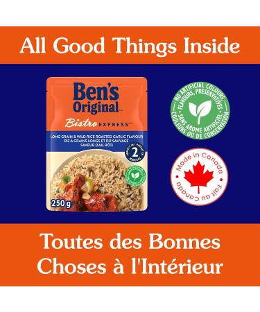 BEN'S ORIGINAL BISTRO EXPRESS Long Grain and Wild Rice Roasted Garlic Side Dish 250g Pouch Long Grain & Wild Rice Roasted Garlic Flavour 1 - Buy Online on GoSupps.com