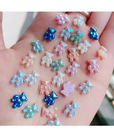 FEIlei 5PCS Cute Bear Nail Rhinestones Resin Bear Nail Gems Gummy Bear Nail Charms - Buy Online on GoSupps.com