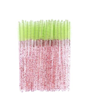 Disposable Eyelash Brush Mascara Spiral Wands Eyelash Curler Comb Eyebrow Applicator Green 50pcs