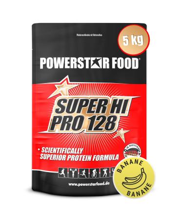 Powerstar Super Hi Pro 128 |Multi-component protein powder Banana 5kg |Highly possible biological value |Protein powder with 80% protein i.tr.|Protein shake for muscle building & Losing weight banana 5 kg (1 Pack)