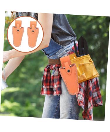 Vintorky Garden Shear Belt Holster Case - Leather Pocket for Garden Tools & Hairdressing Scissors - 21x9.5x5cm - Durable Stylish Orange - Buy Online on GoSupps.com