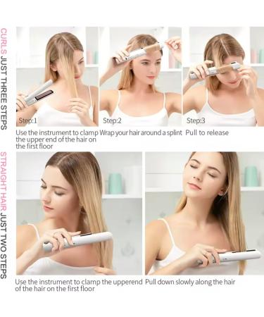 Flux Cordless Mini Flat Iron - Travel-Ready Rechargeable Hair Straightener & Curling Iron | Portable Ceramic Hair Styling Tool in White - Buy Online on GoSupps.com
