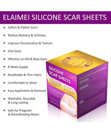 Silicone Scar Sheet for Surgery, Injury, Burns, C-Section - Softens, Flattens Scars - Safe & Painless Removal - 1.6x60 Inch - Buy Online on GoSupps.com