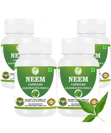 Morsan's Neem (Azadirachta Indica) Capsule Pack of 4 x 60 x 500 mg. Veg. Capsules (4)