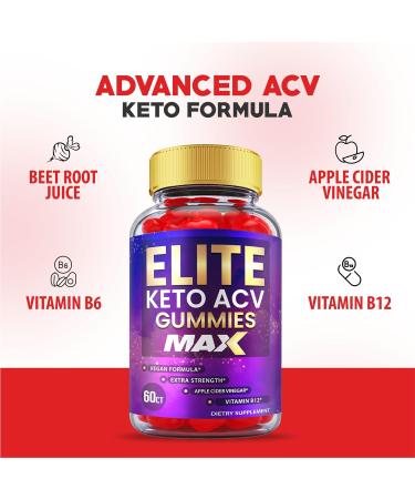 (2 Pack) Elite Keto ACV Gummies - Max Strength Formula with Vitamin B12 and Beet Root - Apple Cider Vinegar Weight Loss Support - 120 Gummies - Buy Online on GoSupps.com