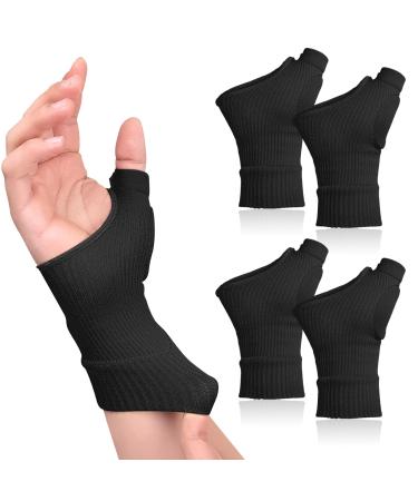 2 Pairs Therapy Gloves Gel Hand Wrist Support Brace Arthritis Compression for Thumb Arthritis Sport Pain Relief Tendonitis for Men and Women Fits Both Hands(L) Black L