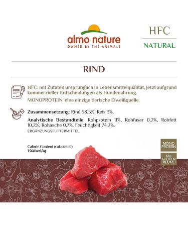 Almo Nature HFC Natural Wet Dog Food with Beef - Premium Quality 290g (12 Pack) - International Shipping Available - Buy Online on GoSupps.com