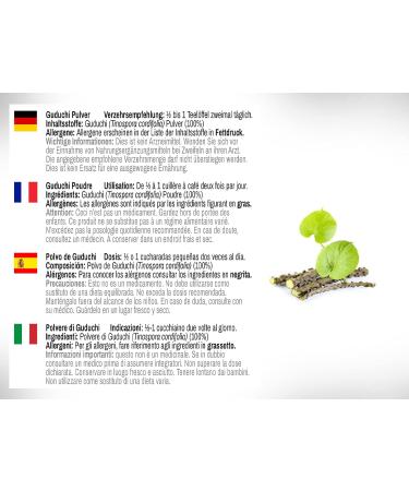 DR WAKDE'S Guduchi Powder (Tinospora cordifolia) | 100g (3.5oz) | Pure Raw & Dried Powder | Ayurvedic Herb | Vegan | Nothing Added Nothing Removed | Same Day Dispatch - Buy Online on GoSupps.com