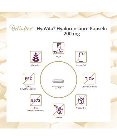 Cellufine Hyavita Hyaluronic Acid 150 Capsules - High-Dose Gluten-Free Vegan Supplement for Skin Hydration & Youthful Glow - Buy Online on GoSupps.com