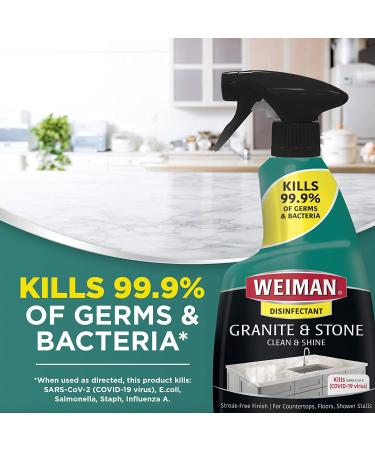Weiman Disinfectant Granite Cleaner and Polish Bundle - Safely Clean, Disinfect, and Shine Granite, Marble, Quartz, and More - Buy Online on GoSupps.com