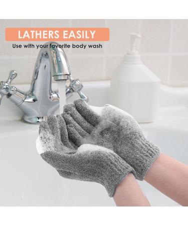 Wllhyf Peeling Gloves - 2 Pairs Double-Sided Shower & Scrub Accessories for Dead Skin Removal | Black & Gray Spa Massage Essential - Buy Online on GoSupps.com