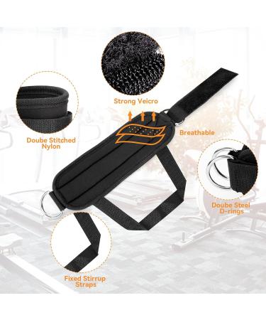 Premium Foot Loop Cable Pull - 2 Pieces Foot Cuffs with Karabiners | Adjustable Ankle Straps for Fitness Training & Leg Extension - Men & Women - Black - Buy Online on GoSupps.com