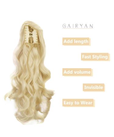 Buy 45cm Gairyan Claw-on Ponytail Extensions - Bleached Blonde Curly/Wavy Clip-In Hair Extensions for Women - Buy Online on GoSupps.com