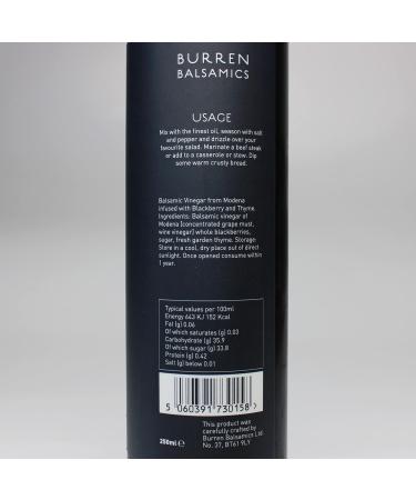 Burren Balsamics BlackBerry and Thyme Infused Balsamic Vinegar 100ml - Blackberry & Thyme Flavor - Buy Online on GoSupps.com