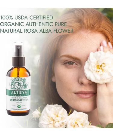 Alteya Organic White Rose Water Spray 60ml Glass - Pure Organic Rosa Alba Hydrolat - USDA Certified Organic - Sensitive Skin - Face Toner Revitalizing Body Condition Hair & Scalp - Buy Online on GoSupps.com