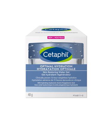 Cetaphil Optimal Hydration Restoring Water Gel with Hyaluronic Acid & Niacinamide Face Moisturizer 72 Hr Hydration for Dry Dehydrated Sensitive Skin Fragrance Free Dermatologist Recommended 48 g