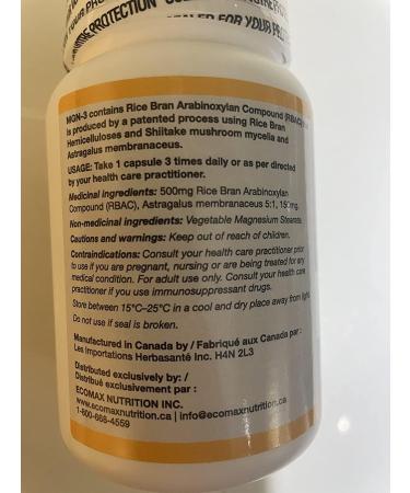 MGN-3 Extra Strength Immune Enhancing Complex 650mg - MGN 3 500mg + Astragalus 5:1 150mg -50 Vegetable Capsules - Buy Online on GoSupps.com
