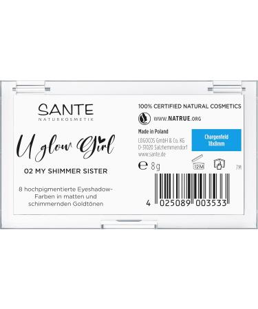  Sante Naturkosmetik U Glow Girl Eyeshadow 02 My Shimmer Sister - Buy Online on GoSupps.com