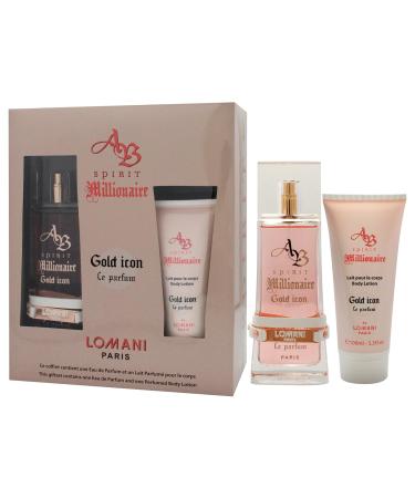Lomani AB Spirit Millionaire Le Parfum Gold Icon for Women - 2 Pc Gift Set 3.3oz EDP Spray 3.3oz Body Lotion - Buy Online on GoSupps.com