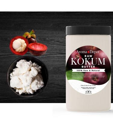 Aroma Depot 16 oz Raw Kokum Butter - Unrefined 100% Pure Natural Moisturizer for Skin Body & Hair | Ideal for DIY Body Butters Sunscreens & Soaps - Buy Online on GoSupps.com