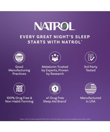 Natrol Melatonin Tablets 1mg 180 Count - Fall Asleep Faster, Stay Asleep Longer, Strengthen Immune System - 100% Vegetarian - Buy Online on GoSupps.com