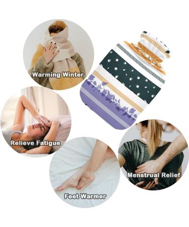 NAANLE Hot Water Bottle with Flower Strips - 1L Transparent Cover for Bed Hand & Feet Warmth Pain Relief Heat & Cold Therapy - Buy Online on GoSupps.com