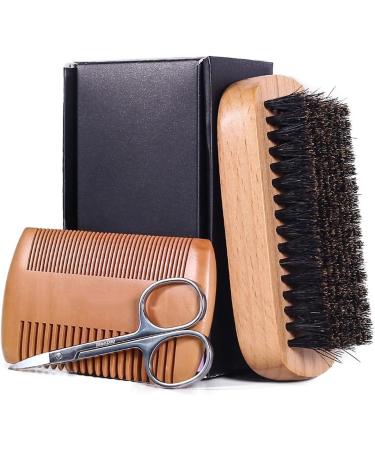 AnSafe Shaving Brush Set | Premium Foam Soap & Wooden Beard Brush Comb | Perfect Grooming Accessories for Men - Buy Online on GoSupps.com